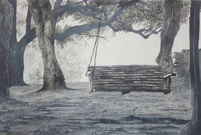 An awaited swing  - A Paint Artwork by Jahra Tasfia Reza 