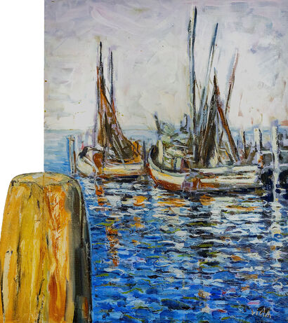 Sul molo a guardare le barche - a Paint Artowrk by PAOLO VIOLA
