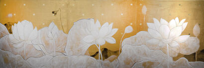 Lotus Pond - a Paint Artowrk by Jyoti Naoki Eri