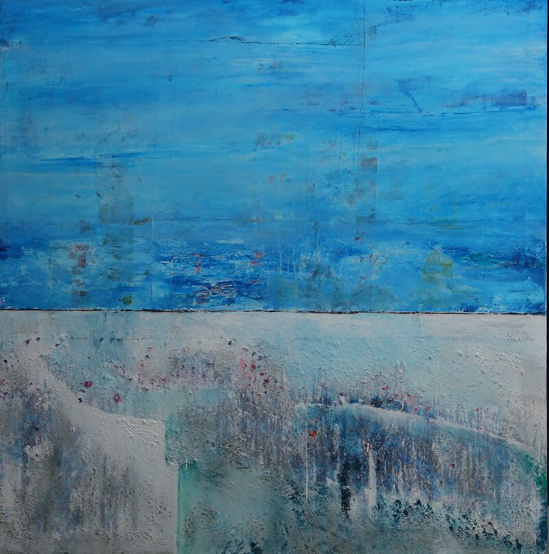 La vague dans le mur ou le bleu Andalou. - a Paintings by Miguel  Baena