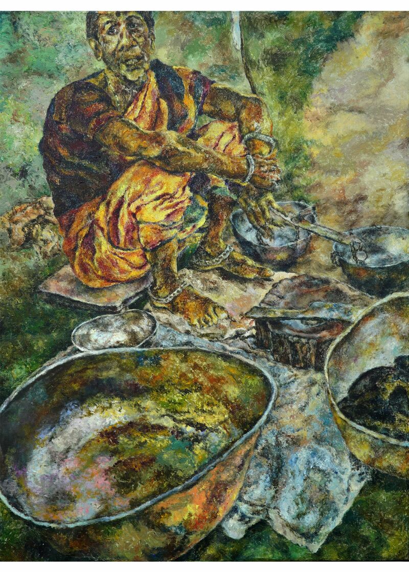 Fish Seller - a Paintings by Shalaka Shende