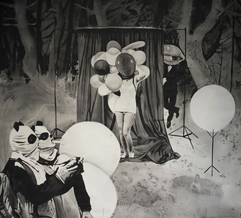 Ósmosis artista anónimo-obra maestra (Homenaje a “Aliento de Artista”, 1960 y “Cuerpos de aire”, 1959-60, de Piero Manzoni) - a Paint by Belén Mazuecos