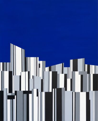 Blue Cityscape - A Paint Artwork by Claudia Castro Barbosa