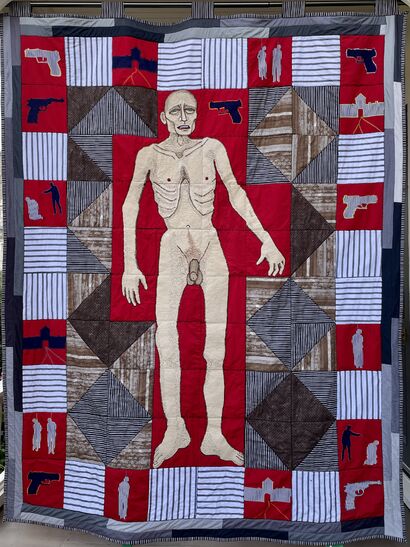 Auschwitz Quilt - A Sculpture & Installation Artwork by Phillip Schwartz