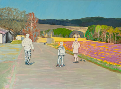 Inverted Visitors to a Landscape - a Paint Artowrk by Stefan Ullrich