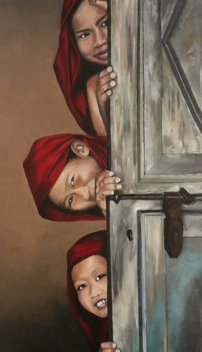 Le tre bambine - A Paint Artwork by Sarah de Waele