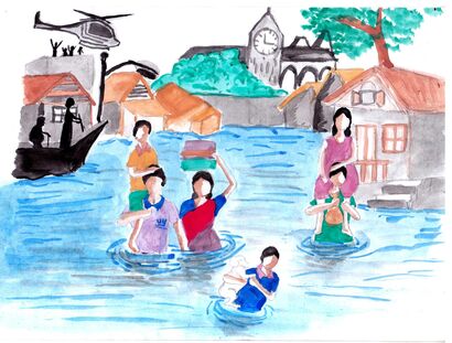 Floods in Bangladesh - a Paint Artowrk by Athoi