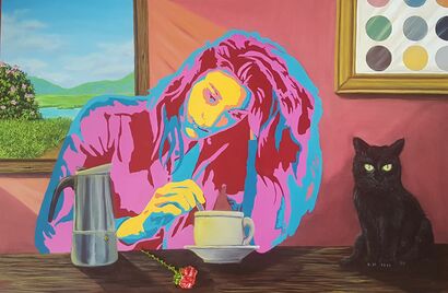 Gato encerrado - a Paint Artowrk by Daniela Aguila travieso