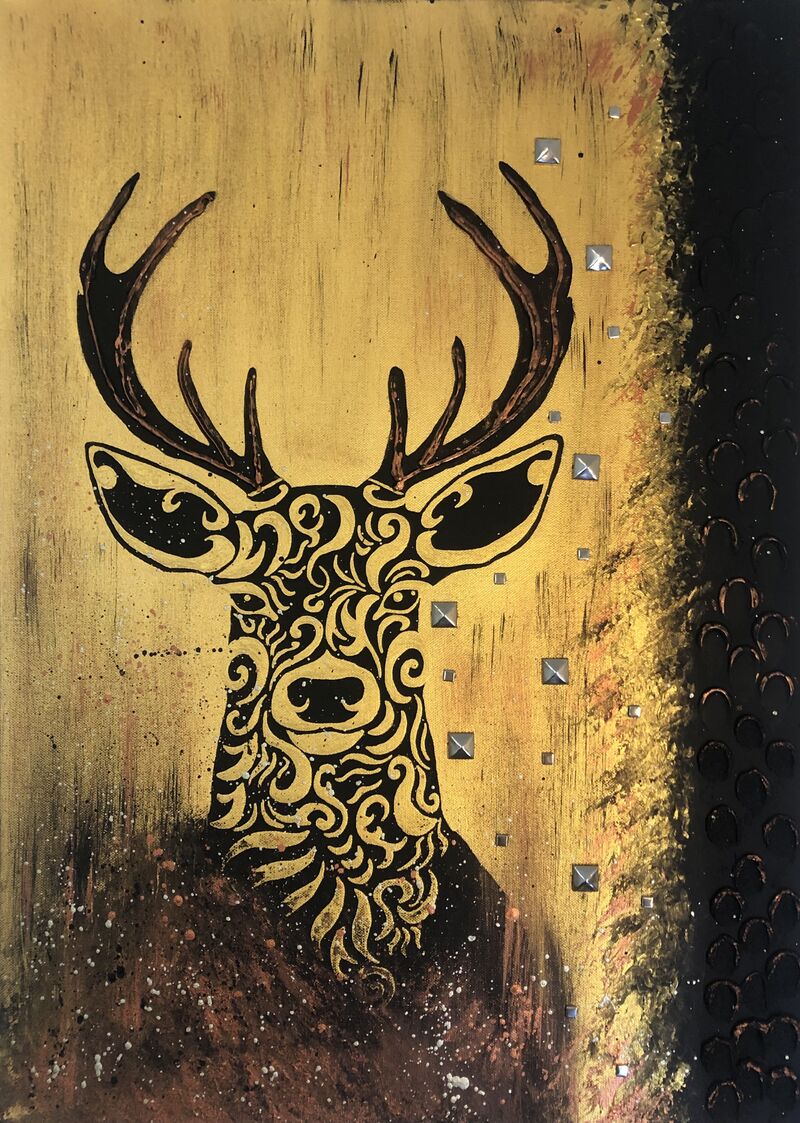 Metal Deer - a Paintings by PatriciaK