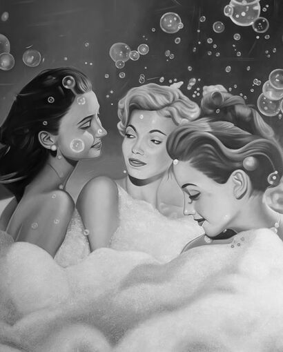 Bubble Bath Girls - a Paint Artowrk by The Artist and Gentleman