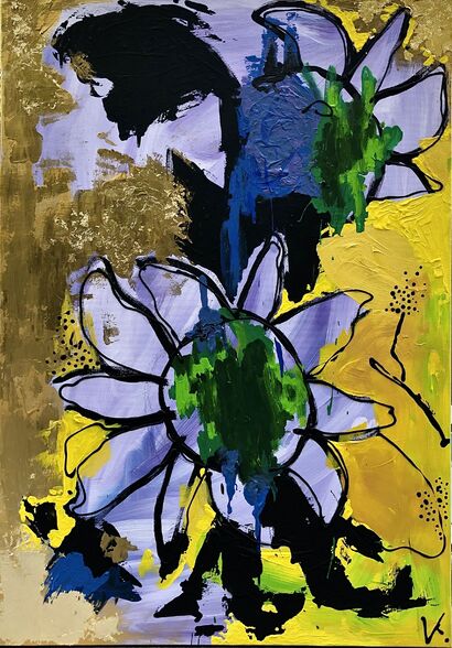 Fallen flowers II - a Paint Artowrk by Vanessa Kuhn