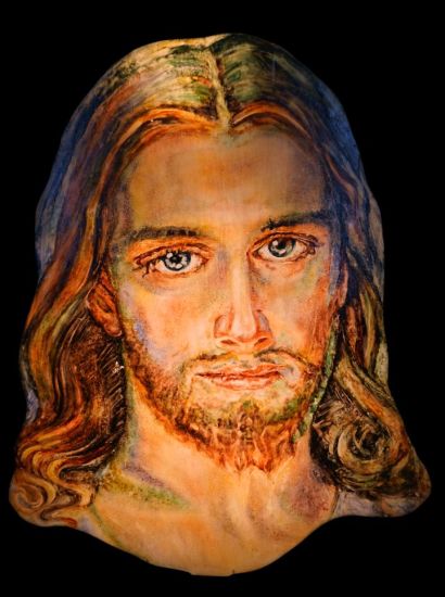 Rostro de mi amado Jesús  - A Paintings Artwork by Carmen Judith Montaño Valencia 
