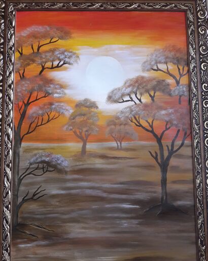 Floresta com pôr do sol  - a Paint Artowrk by Regina Coeli