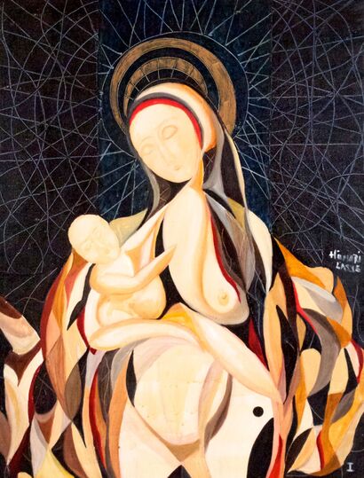 Madonna and child - a Paint Artowrk by Laszlo Hamori