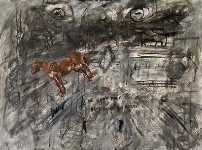 A dying horse - a Paint Artowrk by Sandro Cremonese