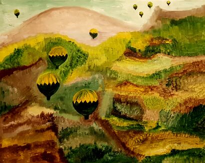 Baloons in fall - A Paint Artwork by francesca gramenzi