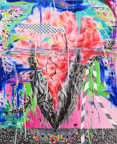 unchecked growth 3 - a Paint Artowrk by Shouhui Lu