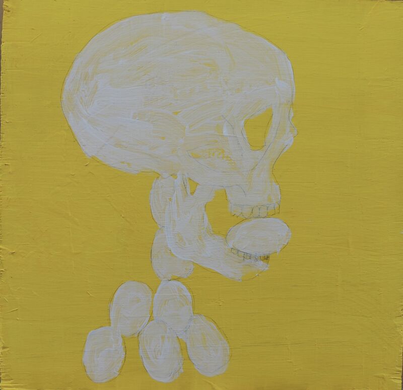 Requiem in yello. ( Skull and eggs) - a Paint by Anders Tranmark