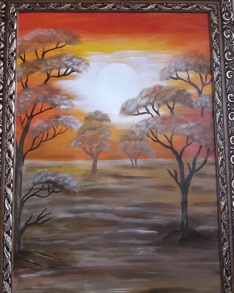 Floresta com pôr do sol  - a Paint by Regina Coeli