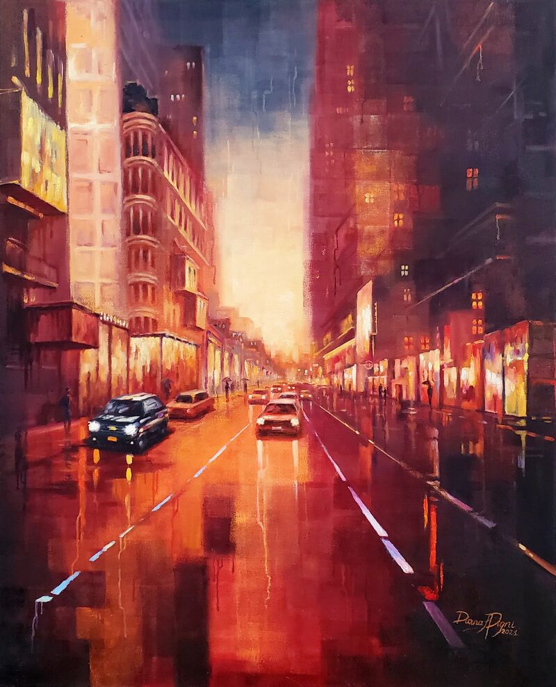 Sunset in a Big City - a Paint by Jevdokimova