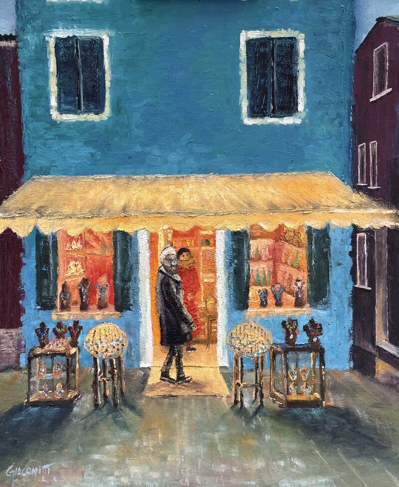 Burano - a Paintings by Caetano Giacometti