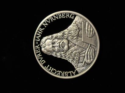Albrecht Durer Hand Cut 1928 Sterling Medallion  - a Sculpture & Installation Artwork by Robert Johnson 