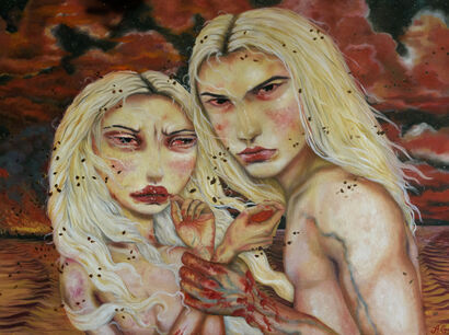 Milk and Blood - A Paint Artwork by Alisa Godin