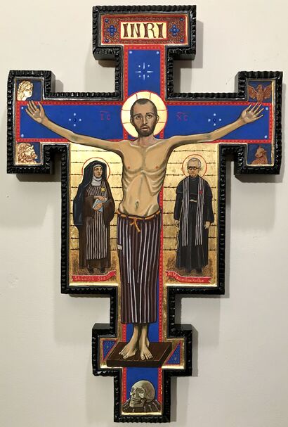The Auschwitz Cross - A Paint Artwork by Phillip Schwartz