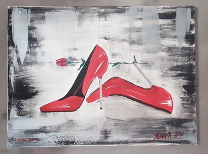 Los stilletos rojos - A Paint Artwork by Adela H.N.I