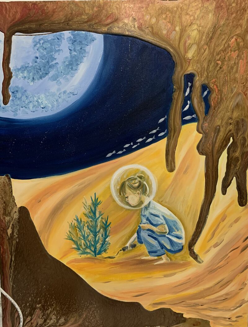 Origin of life. The view from Red planet. - a Paint by Ekaterina  Seromakha