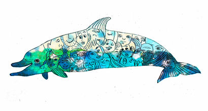 dolphin - A Digital Graphics and Cartoon Artwork by Maja
