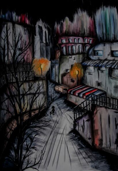 Ghosts Town - A Paint Artwork by Menna allah   salama 