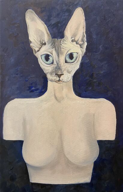 human cat - A Paint Artwork by  Ana Araujo
