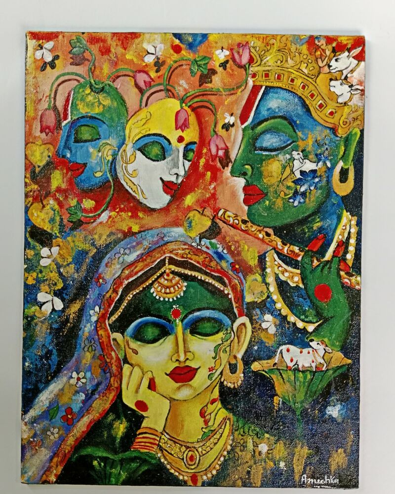 Lord Krishna and Radha  - a Paint by Anushka  Saikia 