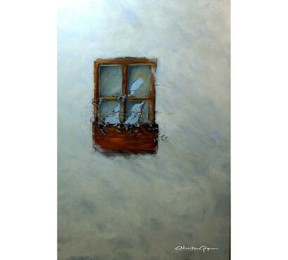Window Escaping - A Paint Artwork by Christine Gagnon