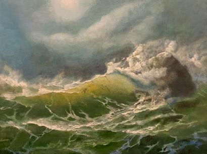 Seascape based on the painting Breaking on the Reef by Sergey Lima  - a Paint Artowrk by Fati Erkenova