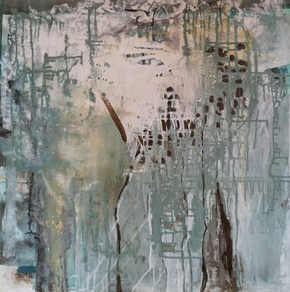 Structures in the forest - A Paint Artwork by Birgit Günther