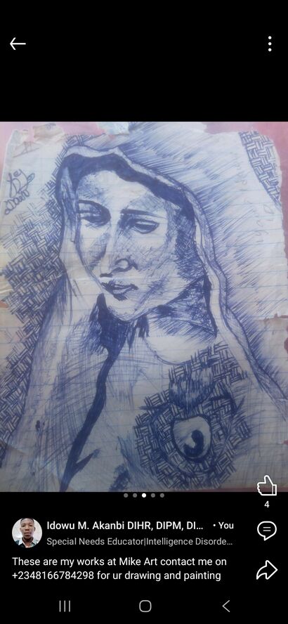 Holy Mary - a Paint Artowrk by Idowu Michael  Akanbi