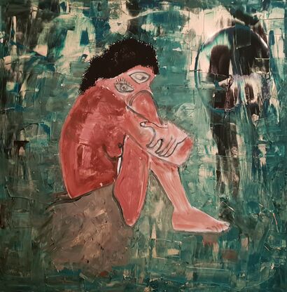 A Pondering Woman - A Paint Artwork by NUSH