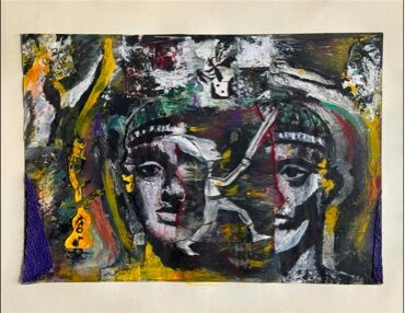 Behind the veil - a Paint Artowrk by Farzaneh Manzory Nian