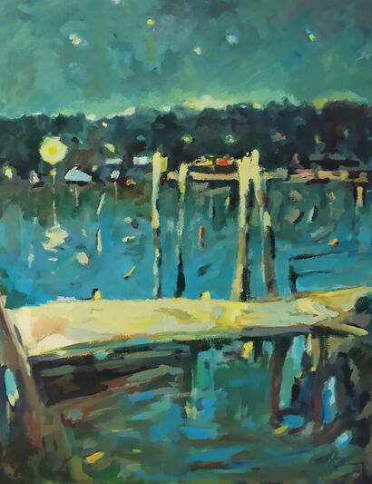 Il pontile (laguna veneziana) - A Paint Artwork by gianpaolo callegaro
