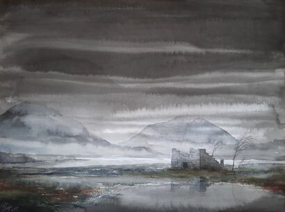 Rain, fog and long gone days - A Paint Artwork by Nils Pleje