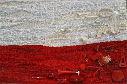 White and red (flag) - a Sculpture & Installation Artowrk by MARIA WEGRZYNIAK-SZCZEPKOWSKA