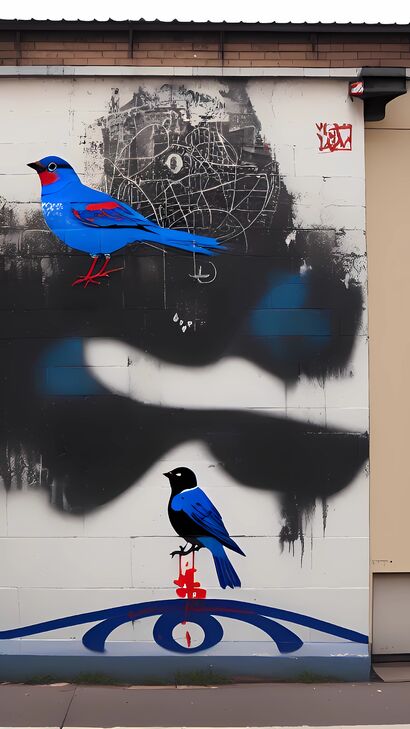 Bluebird-Street 30 - A Digital Art Artwork by Nema Seidel