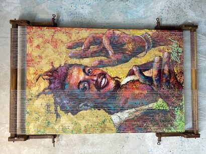 Kusuka=Swahili=weaver  - a Paintings Artwork by Gerd Stritzel