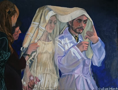 A prayer shawl of light - a Paint Artowrk by Chava Epstein