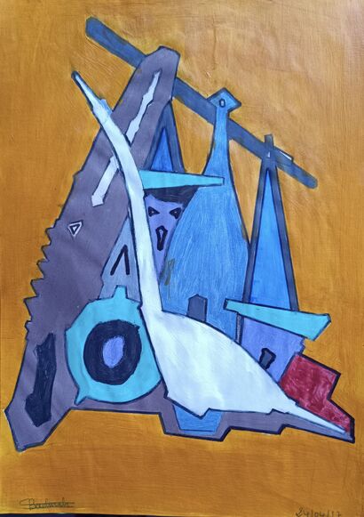L\'injustice ( la fièvre bleue )  - a Paint Artowrk by Abdallah Abdi Badmah