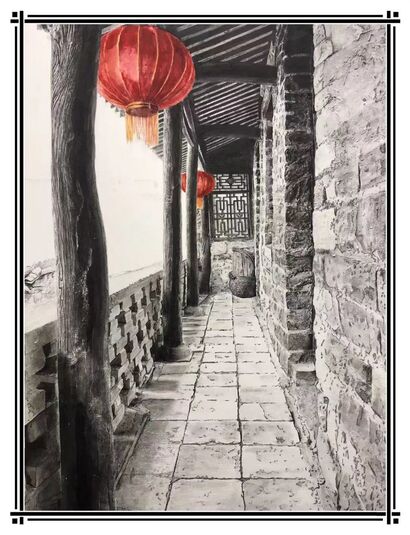 Red lantern - A Paint Artwork by Monica han