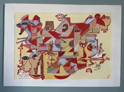 The secret of the red forest - a Paint Artowrk by nasim molayani