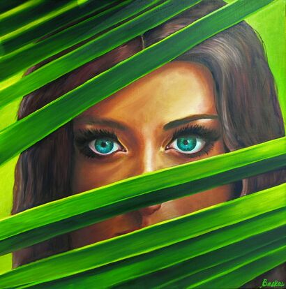 BIG GREEN EYES - a Paint Artowrk by Maria Baskal